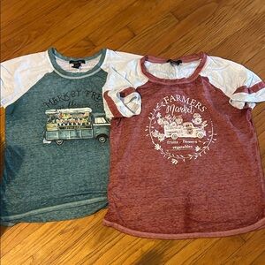 Women’s Beautiful Farmers Market Graphic Tees - Teal and Red